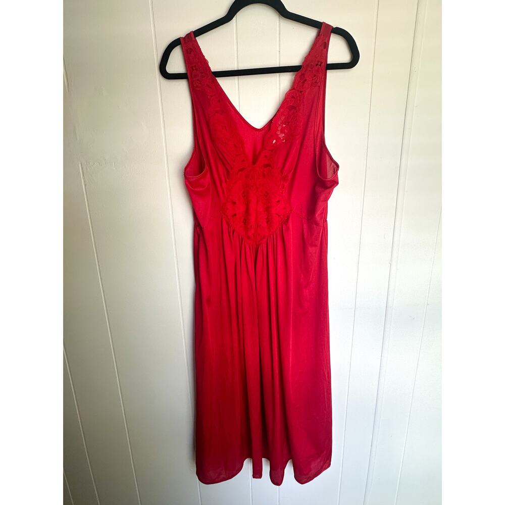 Vintage Red Lace Dress Women's Extra Large